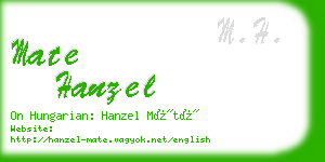 mate hanzel business card